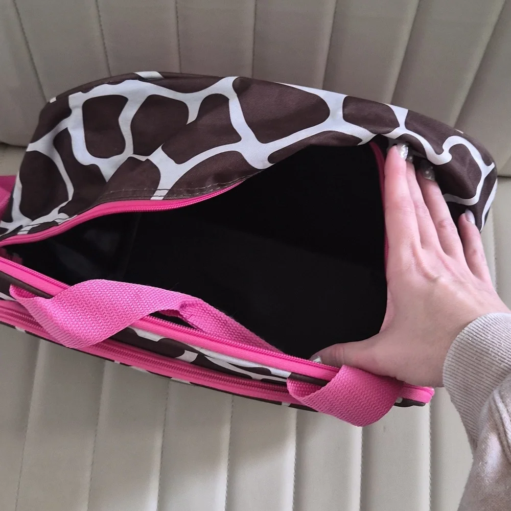 Pink & Brown Giraffe-Print Crossbody Bag Rockland Travel Bag